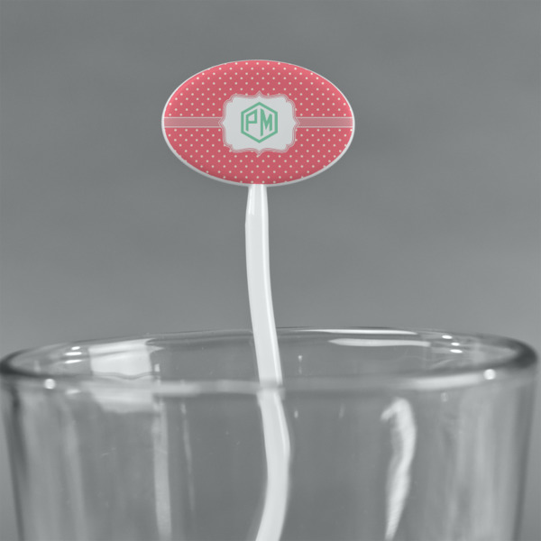 Custom Design - White Plastic 7" Stir Stick - Oval - Main