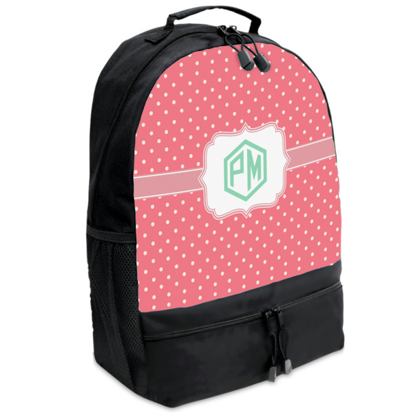 Custom Pink & Orange Chevron Backpacks - Black (Personalized)
