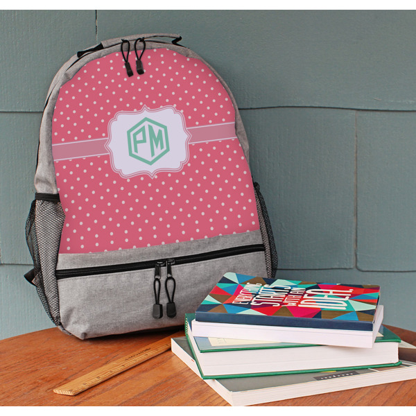 Custom Design - Large Backpack - Gray - On Desk