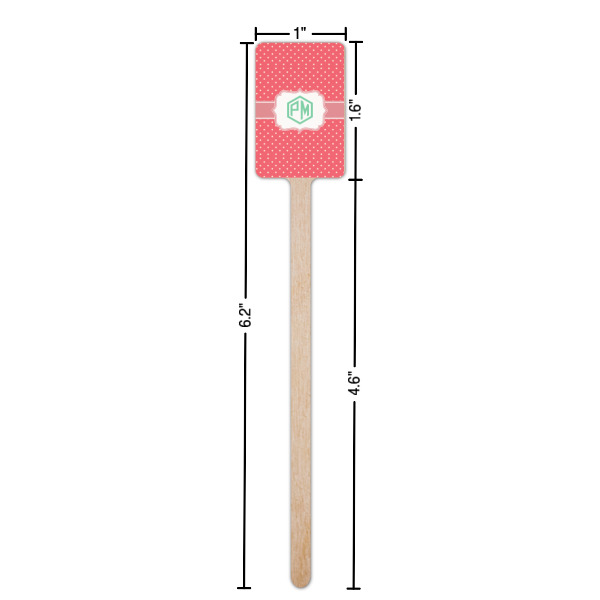 Custom Design - Wooden 6.25" Stir Stick - Rectangular - Dimensions