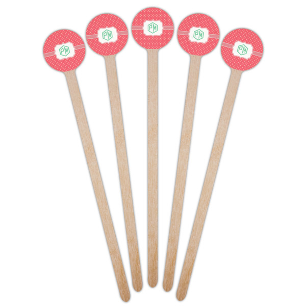 Custom Design - Wooden 7.5" Stir Stick - Round - Fan View