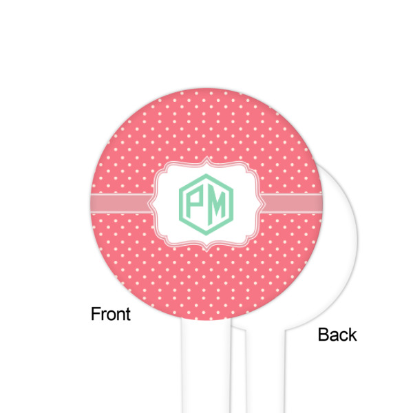 Custom Design - White Plastic 4" Food Pick - Round - Single Sided - Front & Back