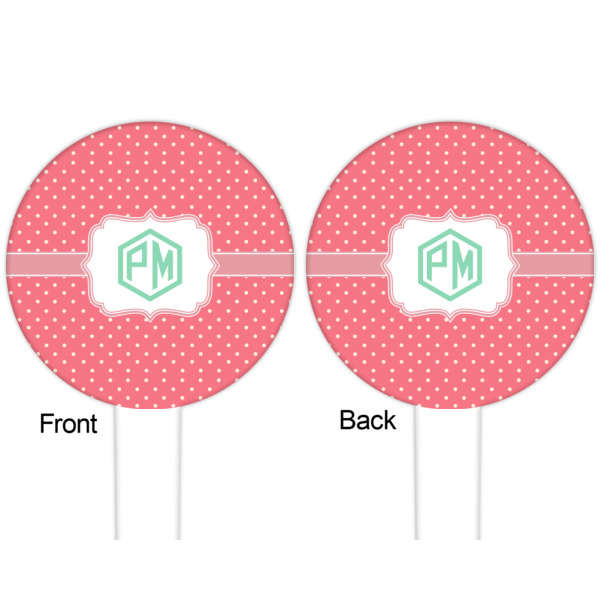 Custom Design - White Plastic 6" Food Pick - Round - Double Sided - Front & Back