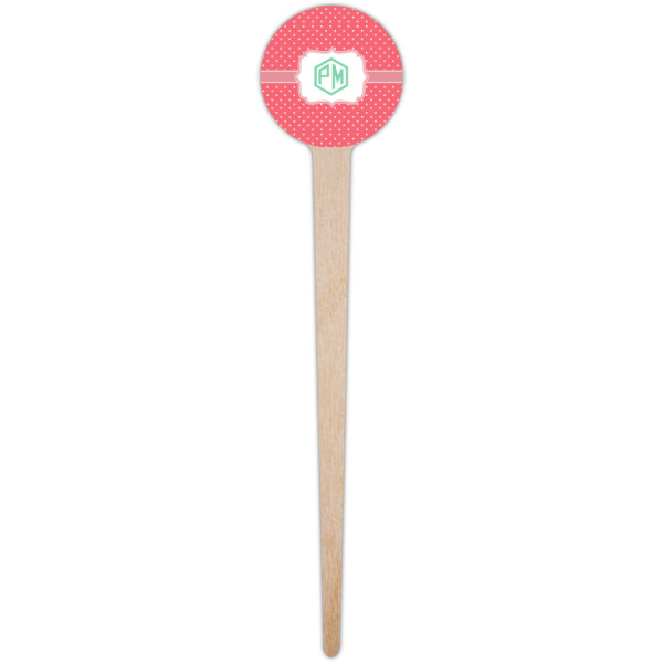 Custom Design - Wooden 4" Food Pick - Round - Single Pick