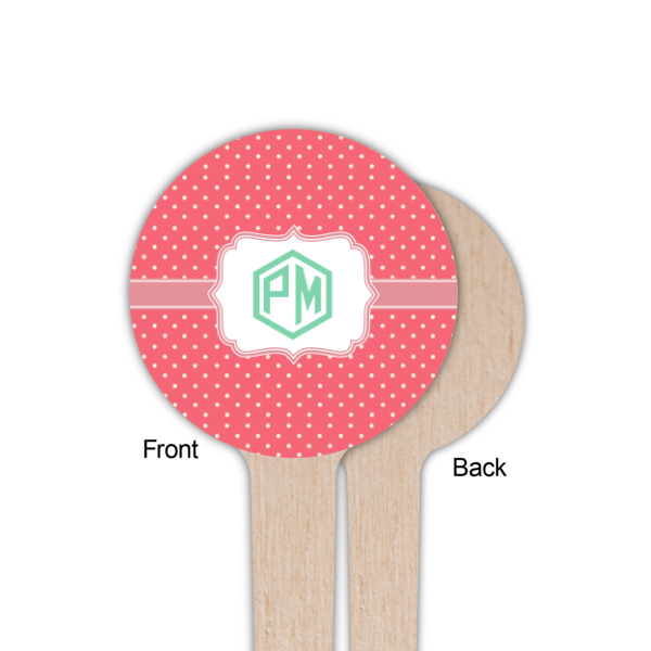 Custom Design - Wooden 4" Food Pick - Round - Single Sided - Front & Back