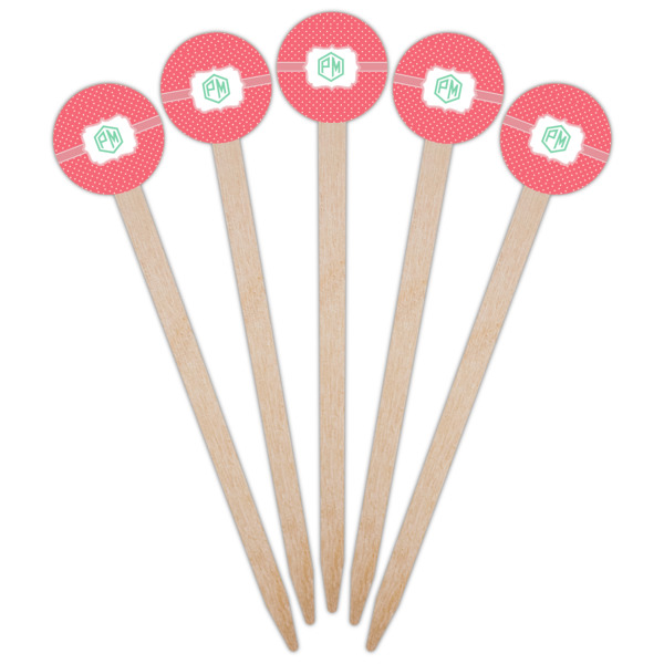 Custom Design - Wooden 6" Food Pick - Round - Fan View