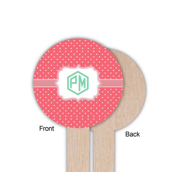 Custom Design - Wooden 6" Food Pick - Round - Single Sided - Front & Back