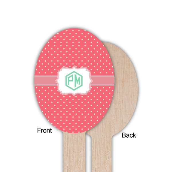 Custom Design - Wooden Food Pick - Oval - Single Sided - Front & Back