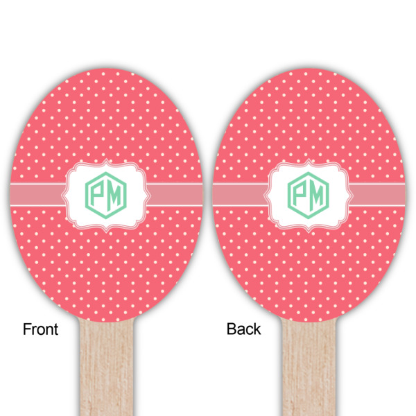 Custom Design - Wooden Food Pick - Oval - Double Sided - Front & Back
