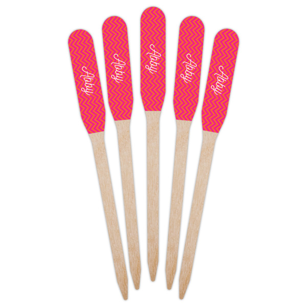 Custom Design - Wooden Food Pick - Paddle - Fan View