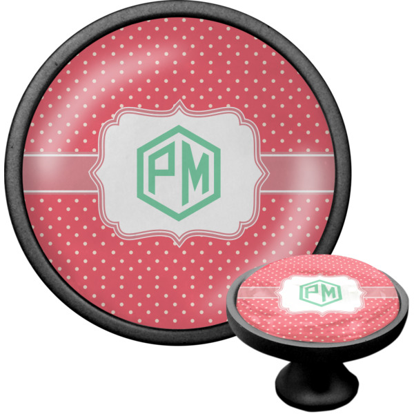 Custom Design - Black Custom Cabinet Knob (Front and Side)