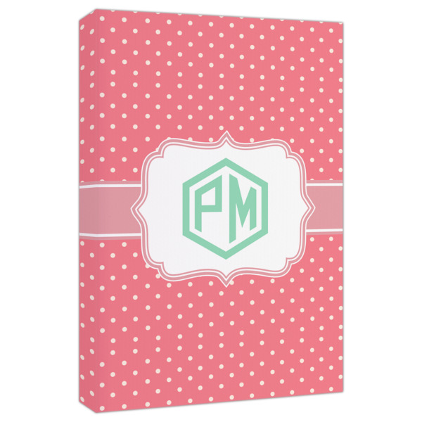 Custom Pink & Orange Chevron Canvas Print - 20x30 (Personalized)