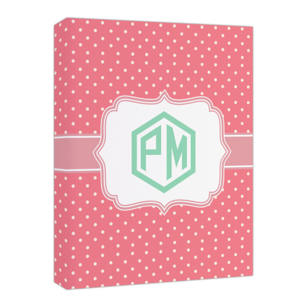 Custom Pink & Orange Chevron Canvas Print - 16x20 (Personalized)