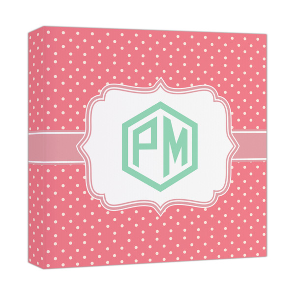 Custom Pink & Orange Chevron Canvas Print - 12x12 (Personalized)