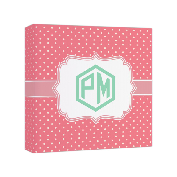 Custom Pink & Orange Chevron Canvas Print - 8x8 (Personalized)