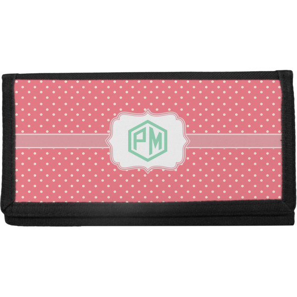 Custom Pink & Orange Chevron Canvas Checkbook Cover (Personalized)