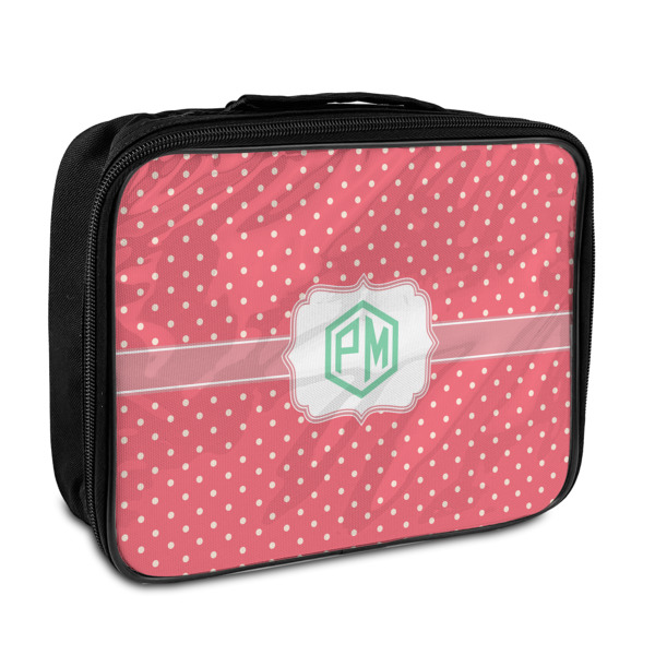 Custom Pink & Orange Chevron Insulated Lunch Bag (Personalized)