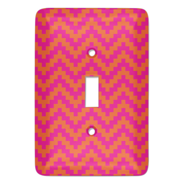 Custom Pink & Orange Chevron Light Switch Cover