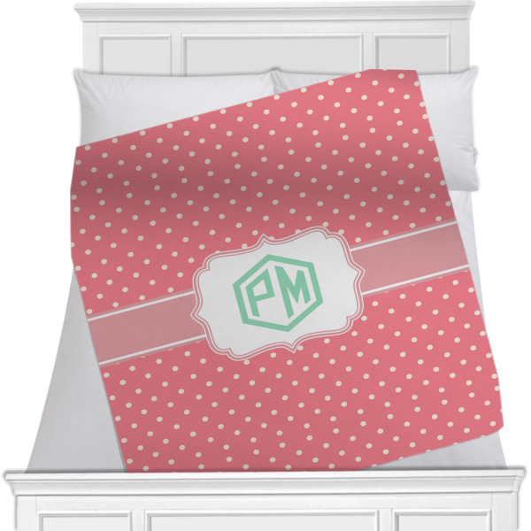 Custom Pink & Orange Chevron Minky Blanket (Personalized)