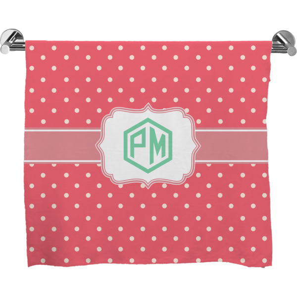 Custom Pink & Orange Chevron Bath Towel (Personalized)