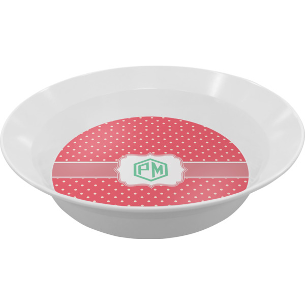 Custom Pink & Orange Chevron Melamine Bowl (Personalized)