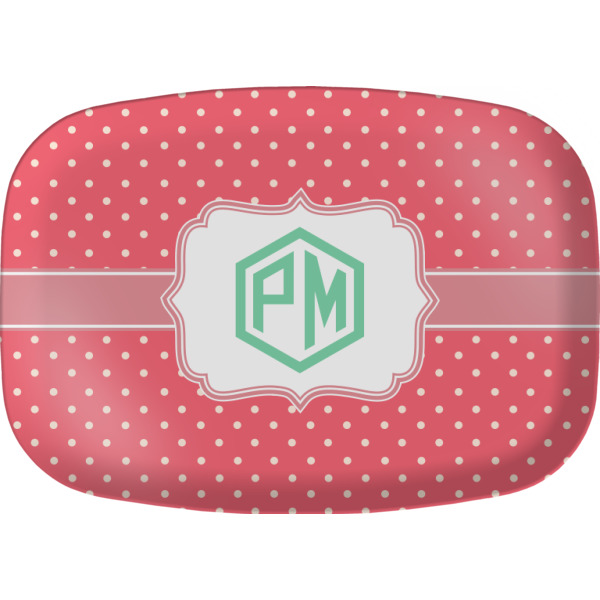 Custom Pink & Orange Chevron Melamine Platter (Personalized)