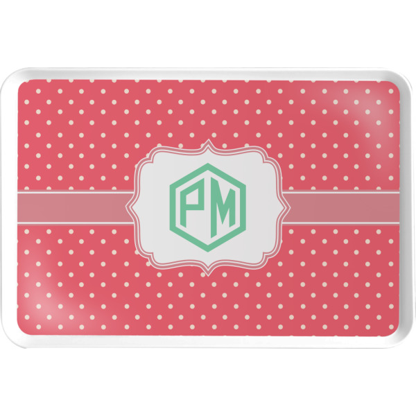 Custom Pink & Orange Chevron Serving Tray (Personalized)