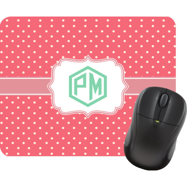 Custom Pink & Orange Chevron Rectangular Mouse Pad (Personalized)