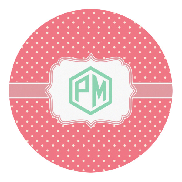 Custom Pink & Orange Chevron Round Decal (Personalized)