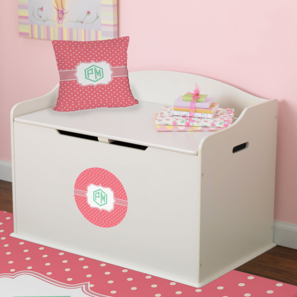 Custom Design - Round Wall Decal on Toy Chest