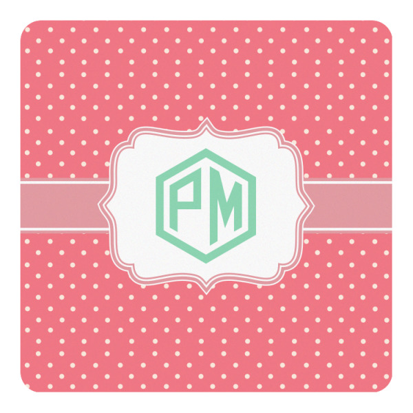 Custom Pink & Orange Chevron Square Decal (Personalized)