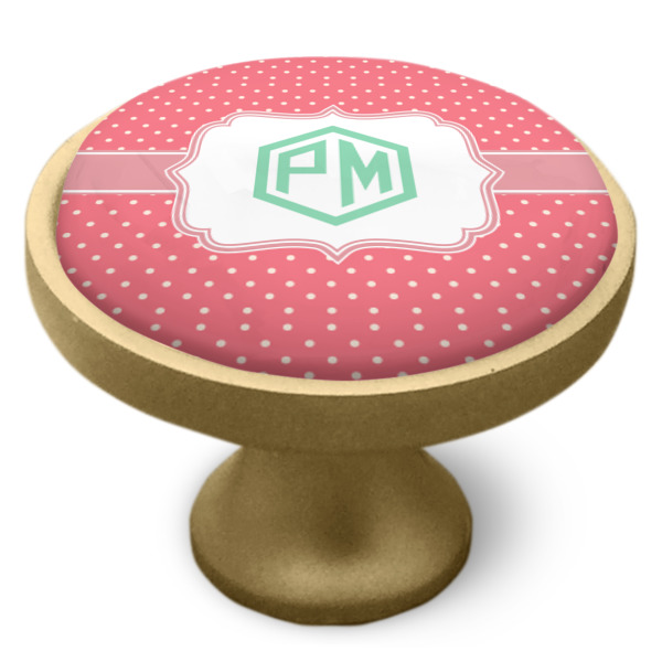 Custom Design - Cabinet Knob - Gold - Side