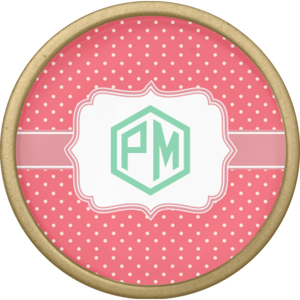 Custom Design - Cabinet Knob - Gold - Front