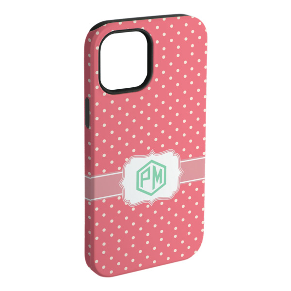 Custom Pink & Orange Chevron iPhone Case - Rubber Lined (Personalized)