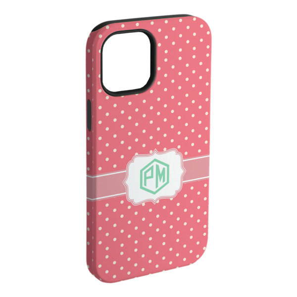 Custom Pink & Orange Chevron iPhone Case - Rubber Lined - iPhone 15 Plus (Personalized)
