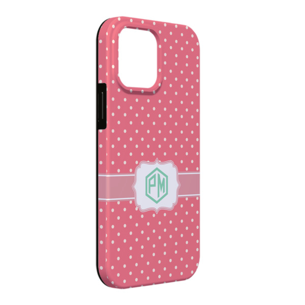 Custom Pink & Orange Chevron iPhone Case - Rubber Lined - iPhone 13 Pro Max (Personalized)
