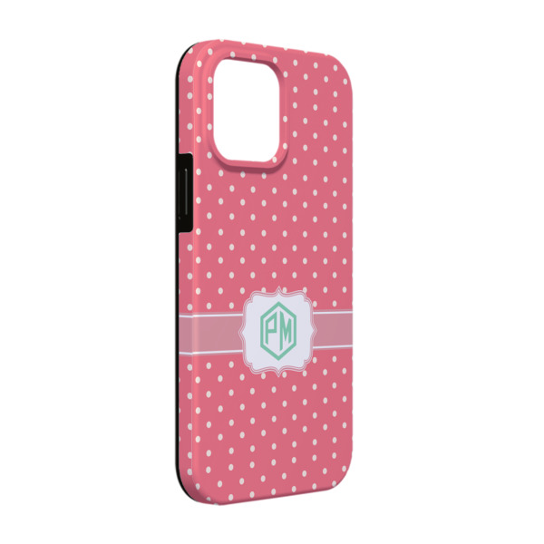 Custom Pink & Orange Chevron iPhone Case - Rubber Lined - iPhone 13 Pro (Personalized)