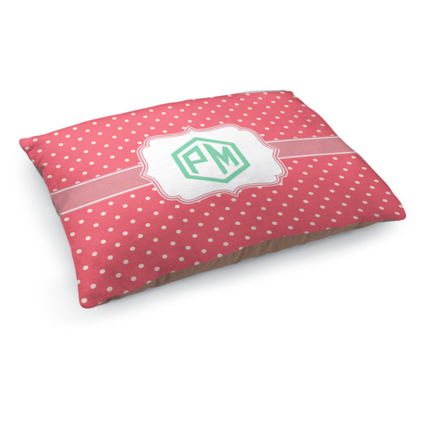 Custom Pink & Orange Chevron Dog Bed - Medium w/ Monogram