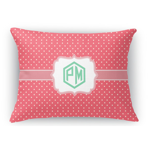 Custom Pink & Orange Chevron Rectangular Throw Pillow Case (Personalized)