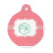 Pink & Orange Chevron Round Pet ID Tag - Small (Personalized)