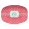 Pink & Orange Chevron Plastic Platter - Microwave & Oven Safe Composite Polymer (Personalized)