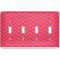 Pink & Orange Chevron Light Switch Cover (4 Toggle Plate)