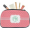Pink & Orange Chevron Makeup / Cosmetic Bag - Medium (Personalized)