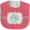 Pink & Orange Chevron Velour Baby Bib w/ Monogram
