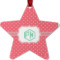 Pink & Orange Chevron Metal Star Ornament - Double Sided w/ Monogram