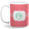 Pink & Orange Chevron 11 Oz Coffee Mug - White (Personalized)