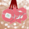 Pink & Orange Chevron Metal Ornaments - Double Sided w/ Monogram