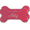 Pink & Orange Chevron Ceramic Dog Ornament - Front & Back w/ Monogram