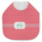 Pink & Orange Chevron Jersey Knit Baby Bib w/ Monogram