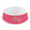 Pink & Orange Chevron Plastic Dog Bowl - Small (Personalized)
